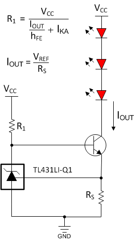 TL431LI-Q1 TL432LI-Q1 App-LED Regulator CC Sink.gif